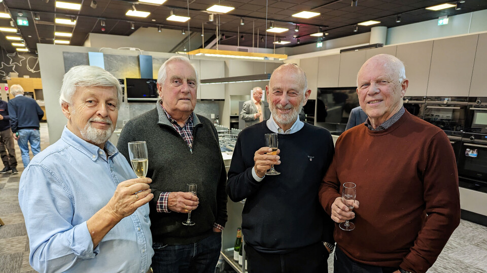 Kai Hansen (Expert, f. v.), Sondre Petersen (AEG), Torgeir Røst (Philips) og Sverre Oddstøl (Oddstøl elektriske). Foto: Stian Sønsteng Kai Hansen (Expert, f. v.), Sondre Petersen (AEG), Torgeir Røst (Philips) og Sverre Oddstøl (Oddstøl elektriske). Foto: Stian Sønsteng