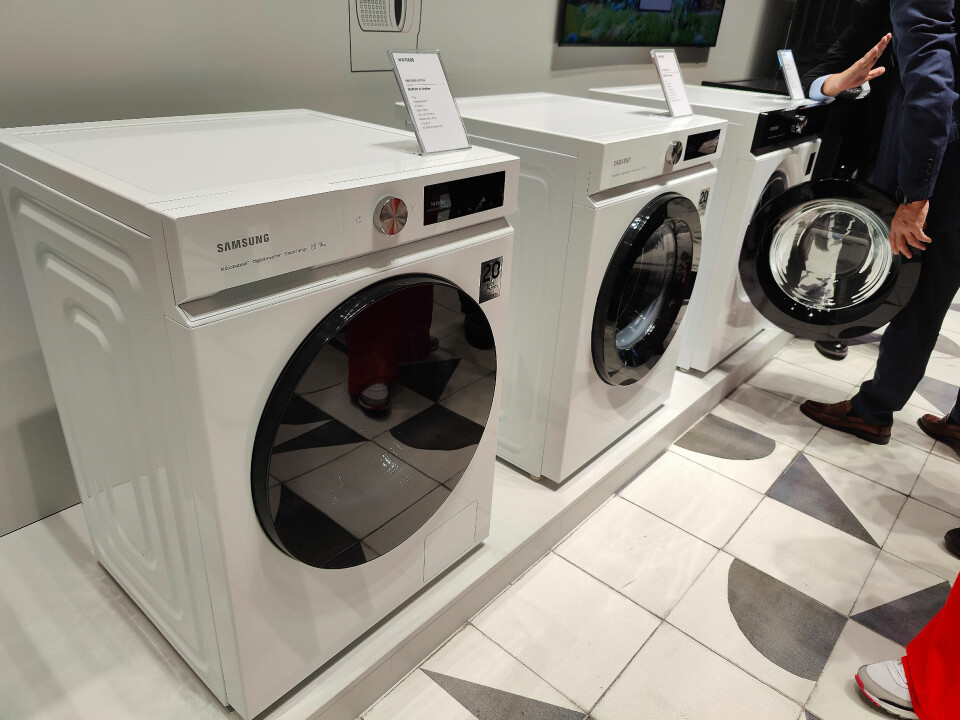 Samsung kommer med nye Bespoke-vaskemaskiner, med 60 centimeters dypde og elleve kilos kapasitet. Pris: 10.500 til 15.500,- Foto: Stian Sønsteng