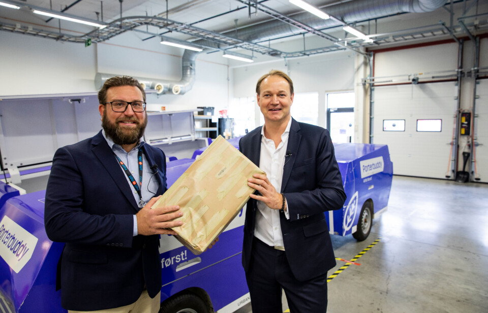 Driftssjef Peter Andersson (t. v.) i NetOnNet, og nøkkelkundesjef Kjetil Sundby i Porterbuddy. Foto: NetOnNet Driftssjef Peter Andersson (t. v.) i NetOnNet, og nøkkelkundesjef Kjetil Sundby i Porterbuddy. Foto: NetOnNet