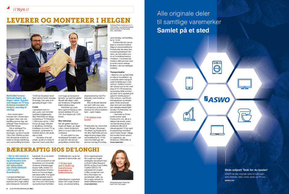 Artikkelen er tidligere publisert i papirutgaven av fagbladet Elektronikkbransjen nr. 6/2022, som ble distribuert uke 47. Her kan du lese artikkelen og bla gjennom digitalutgaven av bladet. Du kan lese alle utgaver av bladet digitalt, fra og med nr. 1/1937, på elektronikkbransjen.no/historiskarkiv. Artikkelen er tidligere publisert i papirutgaven av fagbladet Elektronikkbransjen nr. 6/2022, som ble distribuert uke 47. Her kan du lese artikkelen og bla gjennom digitalutgaven av bladet. Du kan lese alle utgaver av bladet digitalt, fra og med nr. 1/1937, på elektronikkbransjen.no/historiskarkiv.