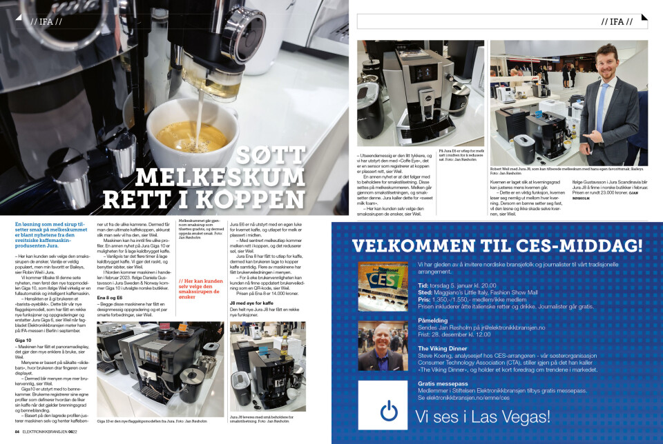 Artikkelen er tidligere publisert i papirutgaven av fagbladet Elektronikkbransjen nr. 6/2022, som ble distribuert uke 47. Her kan du lese artikkelen og bla gjennom digitalutgaven av bladet. Du kan lese alle utgaver av bladet digitalt, fra og med nr. 1/1937, på elektronikkbransjen.no/historiskarkiv. Artikkelen er tidligere publisert i papirutgaven av fagbladet Elektronikkbransjen nr. 6/2022, som ble distribuert uke 47. Her kan du lese artikkelen og bla gjennom digitalutgaven av bladet. Du kan lese alle utgaver av bladet digitalt, fra og med nr. 1/1937, på elektronikkbransjen.no/historiskarkiv.