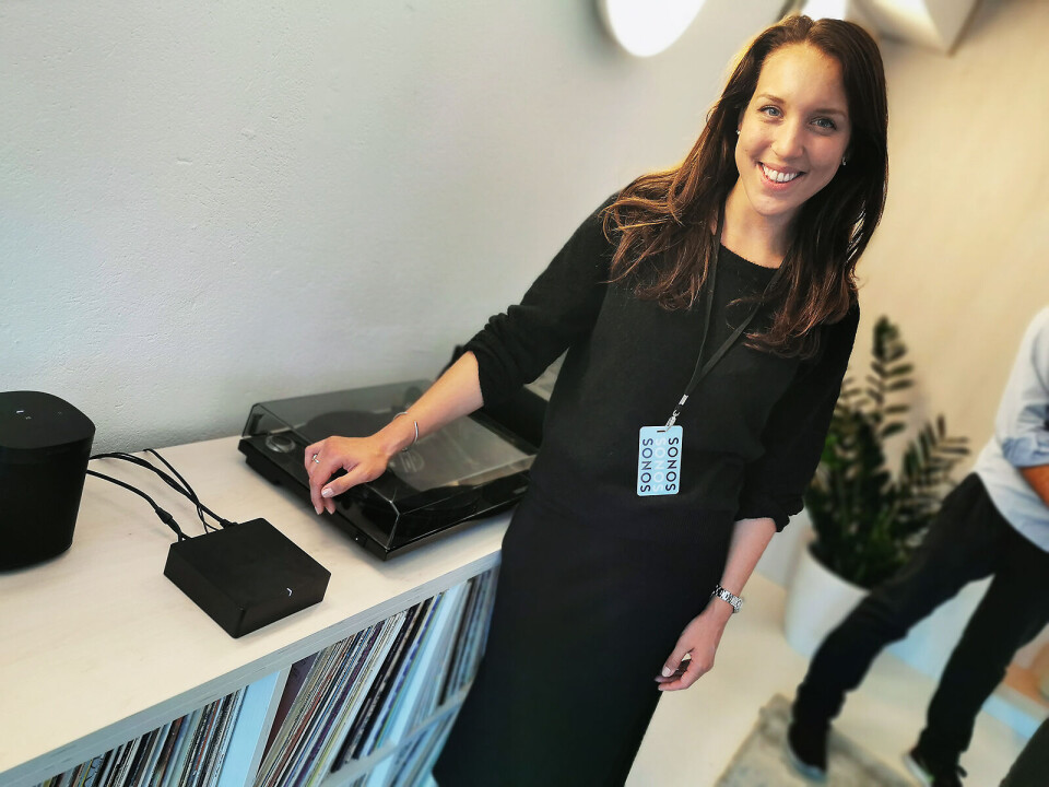 Sabrina Krim i Sonos fotografert i Berlin i forbindelse med IFA 2019. Foto: Stian Sønsteng