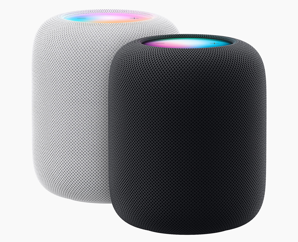 Andre generasjon HomePod kommer i fargene hvitt og midnatt, til 3.800 kroner. Foto: Apple