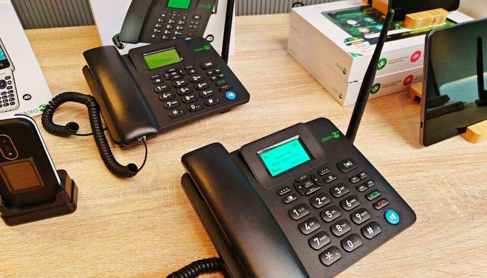 Desktelefon 7001H har vært en uventet salgssuksess for Doro. Foto: Marte Ottemo