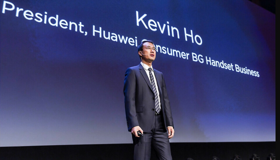 Huawei-sjef Kevin Ho hadde slått på stortrommen, og satt opp MWCs største stand. Foto: Huawei