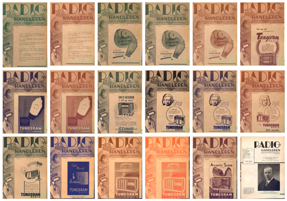 Vi etterlyser de to første sidene av Radiohandleren nr. 2/1937, nederst til høyre. Skjermdump fra elektronikkbransjen.no/blad-fra-1937.