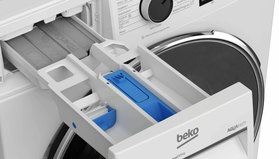 Grundig fortsetter å markedsføre sine vaskemaskiner med mikroplastfilter innebygd. Foto: Grundig