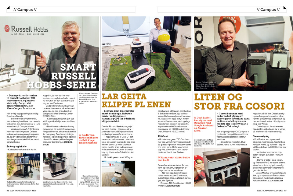 Artikkelen er tidligere publisert i papirutgaven av fagbladet Elektronikkbransjen nr. 4/2023, som ble distribuert uke 35. Her kan du lese artikkelen og bla gjennom digitalutgaven av bladet. Du kan lese alle utgaver av bladet digitalt, fra og med nr. 1/1937, på elektronikkbransjen.no/historiskarkiv.