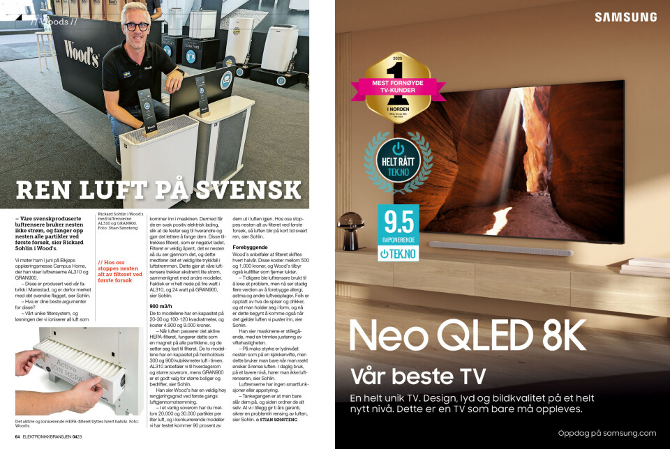 Artikkelen er tidligere publisert i papirutgaven av fagbladet Elektronikkbransjen nr. 4/2023, som ble distribuert uke 35. Her kan du lese artikkelen og bla gjennom digitalutgaven av bladet. Du kan lese alle utgaver av bladet digitalt, fra og med nr. 1/1937, på elektronikkbransjen.no/historiskarkiv.