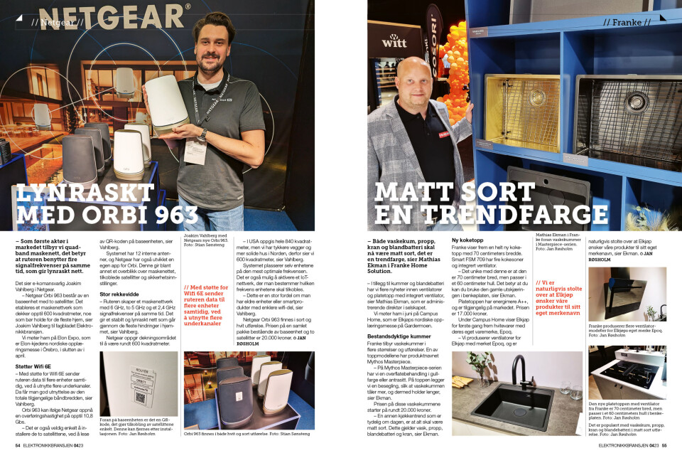 Artikkelen er tidligere publisert i papirutgaven av fagbladet Elektronikkbransjen nr. 4/2023, som ble distribuert uke 35. Her kan du lese artikkelen og bla gjennom digitalutgaven av bladet. Du kan lese alle utgaver av bladet digitalt, fra og med nr. 1/1937, på elektronikkbransjen.no/historiskarkiv.