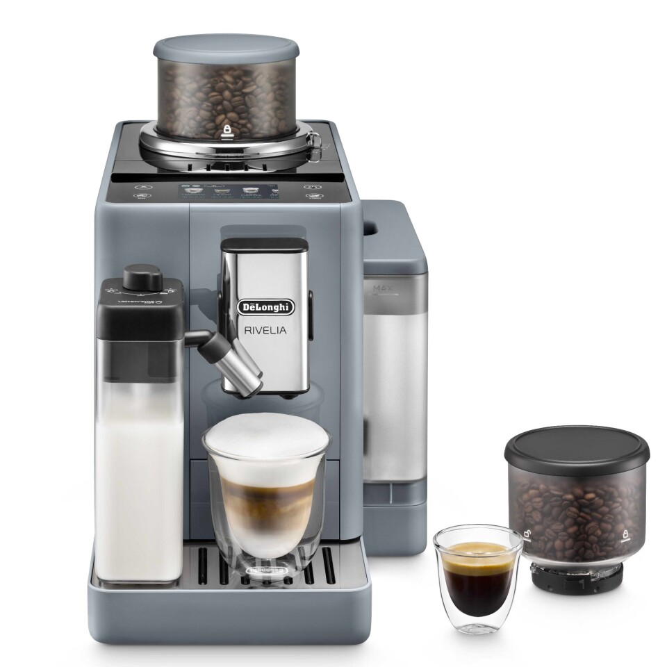 De'Longhi Rivelia i gråblå farge. Foto: De'Longhi