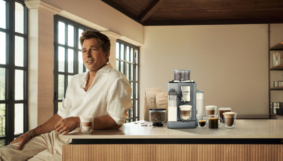 Skuespiller Brad Pitt fra den nye kampanjen for Rivelia. Foto: De'Longhi