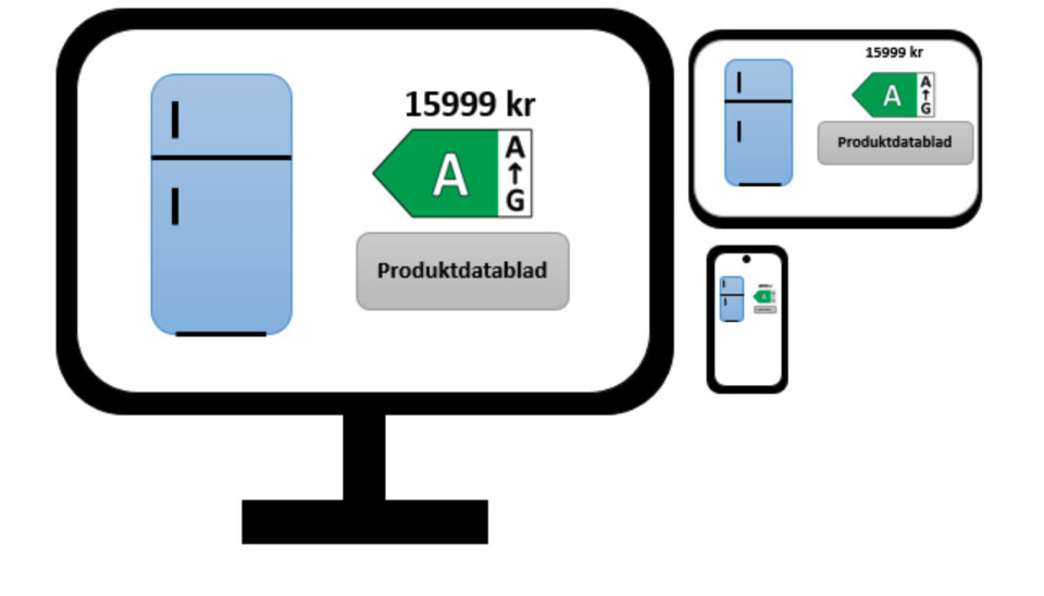 Fra NVEs veileder for energimerking i nettbutikker. Illustrasjon: NVE