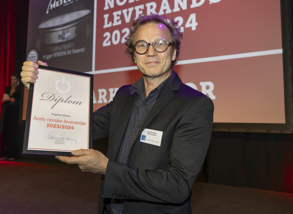 Håvid Engmark i Engmark Meteor mottok prisen for «Årets norske leverandør 2023/2024». Foto: Tore Skaar