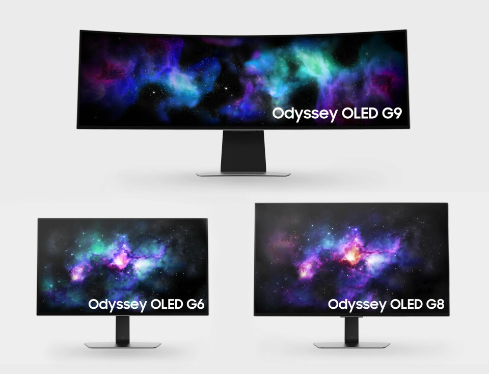 Samsung utvider Odyssey-serien med oled-modellene Odyssey OLED G8 (G80SD), Odyssey OLED G6 (G60SD) og oppdaterte Odyssey OLED G9 (G95SD). Foto: Samsung