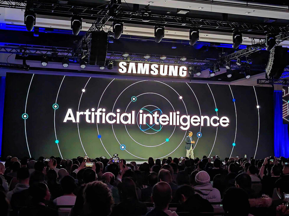 Kunstig Intelligens er gjennomgangstema under Samsungs offisielle pressekonferanse under åpningsdagen på CES. Foto: Stian Sønsteng