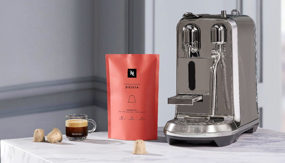 De nye papirkapslene er tilpasset Original-maskinene, som Creatista Plus. Foto: Nespresso