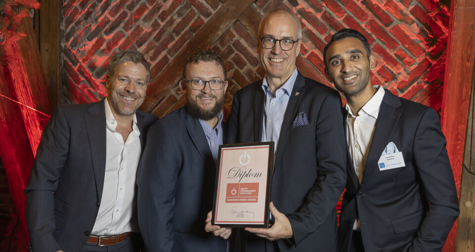 Paal Anders Jansen (f. v.), Knut-Eirik Bruvold-Rørnes, Magnus Nilsson og Israr Safdar i Samsung. Foto: Tore Skaar