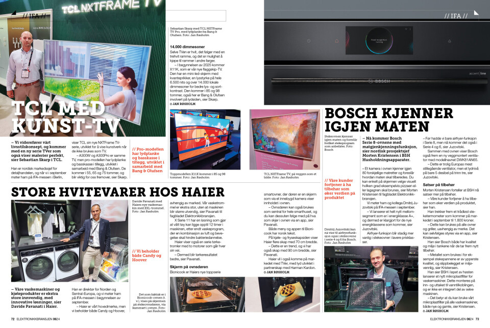 Artikkelen er tidligere publisert i papirutgaven av fagbladet Elektronikkbransjen nr. 6/2024, som ble distribuert uke 48. Her kan du lese artikkelen og bla gjennom digitalutgaven av bladet. Du kan lese alle utgaver av bladet digitalt, fra og med nr. 1/1937, på elektronikkbransjen.no/historiskarkiv.