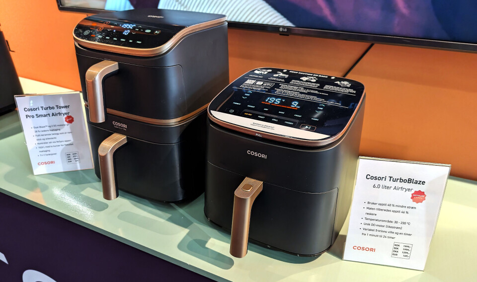 Cosori Turbo Tower Pro Smart (3.800,-) og Cosori TurboBlaze (2.000,-). Foto: Stian Sønsteng