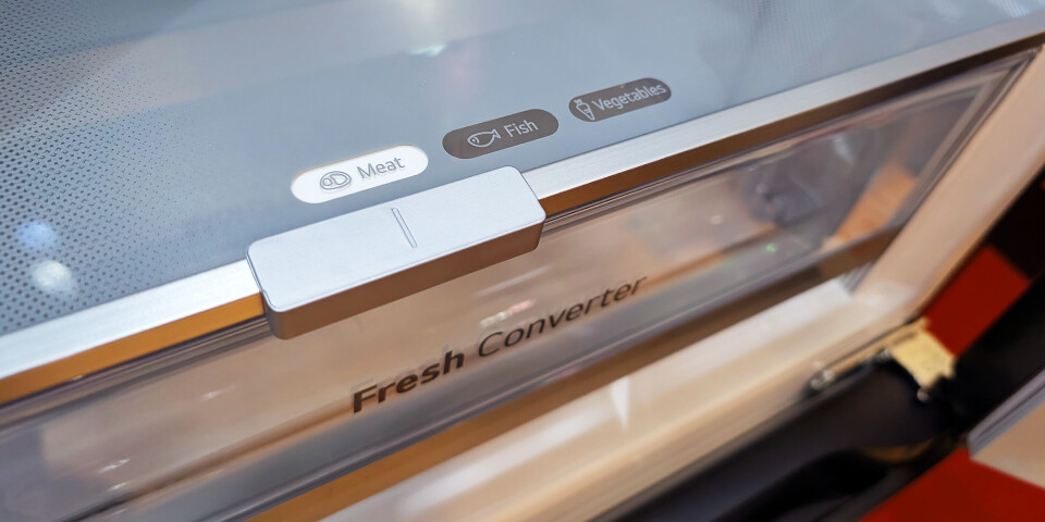 Med Fresh Converter kan temperaturen justeres etter innholdet: Kjøtt (–2 °C), Fisk (0 °C) og Grønnsaker (+3 °C). Foto: Stian Sønsteng