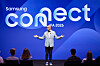 Europeisk markedssjef Benjamin Braun på Samsungs arrangement på Humboldt Carré i Berlin. Foto: Samsung